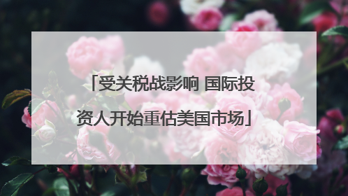 受关税战影响 国际投资人开始重估美国市场