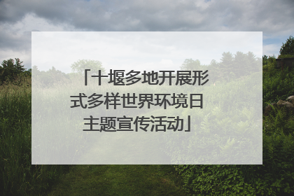 十堰多地开展形式多样世界环境日主题宣传活动