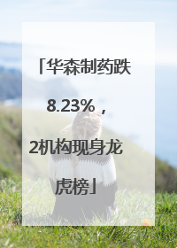 华森制药跌8.23%，2机构现身龙虎榜