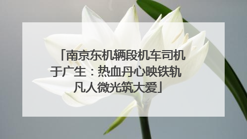 南京东机辆段机车司机于广生：热血丹心映铁轨 凡人微光筑大爱