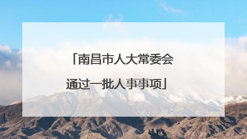 南昌市人大常委会通过一批人事事项