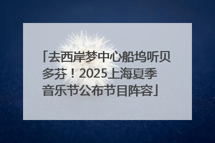 去西岸梦中心船坞听贝多芬！2025上海夏季音乐节公布节目阵容