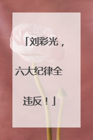 刘彩光，六大纪律全违反！