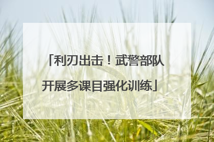 利刃出击！武警部队开展多课目强化训练