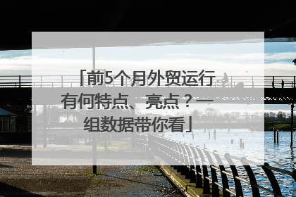 前5个月外贸运行有何特点、亮点？一组数据带你看