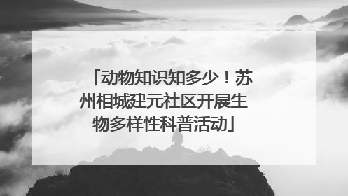动物知识知多少！苏州相城建元社区开展生物多样性科普活动