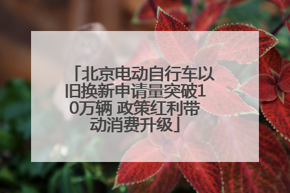 北京电动自行车以旧换新申请量突破10万辆 政策红利带动消费升级