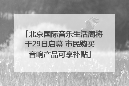 北京国际音乐生活周将于29日启幕 市民购买音响产品可享补贴