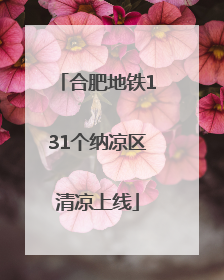 合肥地铁131个纳凉区清凉上线