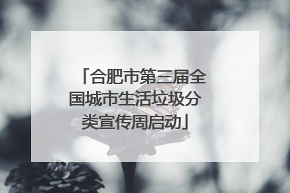 合肥市第三届全国城市生活垃圾分类宣传周启动