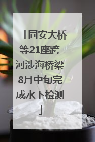 同安大桥等21座跨河涉海桥梁8月中旬完成水下检测
