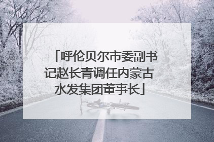 呼伦贝尔市委副书记赵长青调任内蒙古水发集团董事长