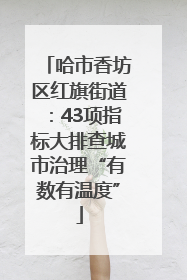 哈市香坊区红旗街道：43项指标大排查城市治理“有数有温度”