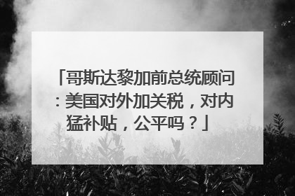 哥斯达黎加前总统顾问：美国对外加关税，对内猛补贴，公平吗？