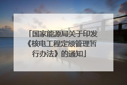 国家能源局关于印发《核电工程定额管理暂行办法》的通知