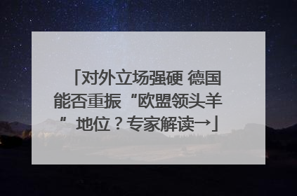 对外立场强硬 德国能否重振“欧盟领头羊”地位？专家解读→