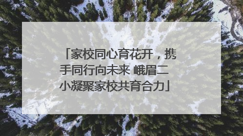 家校同心育花开，携手同行向未来 峨眉二小凝聚家校共育合力