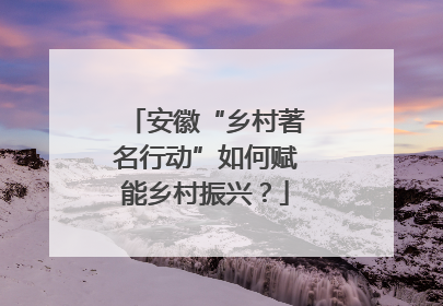 安徽“乡村著名行动”如何赋能乡村振兴？