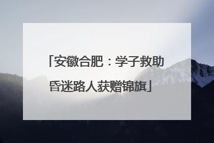 安徽合肥：学子救助昏迷路人获赠锦旗