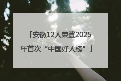 安徽12人荣登2025年首次“中国好人榜”