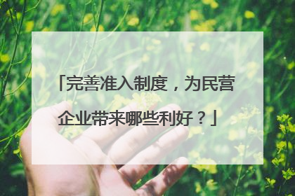 完善准入制度，为民营企业带来哪些利好？