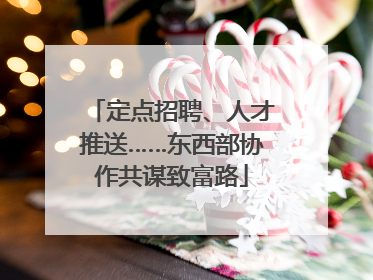 定点招聘、人才推送……东西部协作共谋致富路