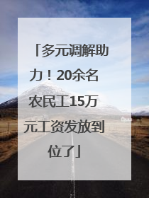 多元调解助力！20余名农民工15万元工资发放到位了