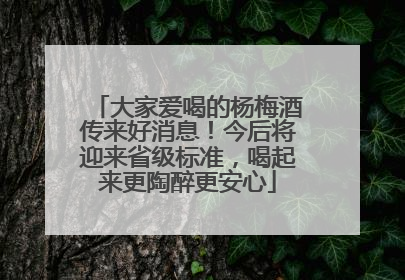大家爱喝的杨梅酒传来好消息！今后将迎来省级标准，喝起来更陶醉更安心