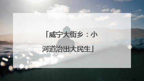 威宁大街乡：小河道治出大民生
