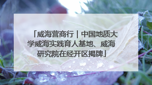 威海营商行｜中国地质大学威海实践育人基地、威海研究院在经开区揭牌