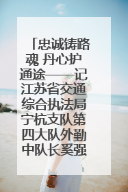 忠诚铸路魂 丹心护通途——记江苏省交通综合执法局宁杭支队第四大队外勤中队长奚强