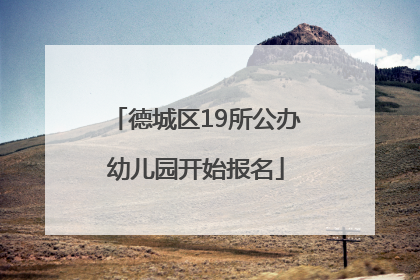 德城区19所公办幼儿园开始报名