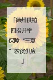 德州供销四措并举 保障“三夏”农资供应