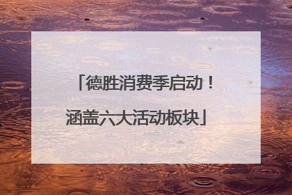 德胜消费季启动！涵盖六大活动板块
