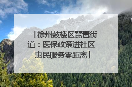 徐州鼓楼区琵琶街道：医保政策进社区 惠民服务零距离