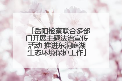 岳阳检察联合多部门开展主题法治宣传活动 推进东洞庭湖生态环境保护工作