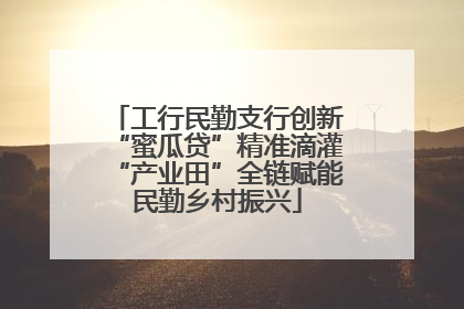 工行民勤支行创新“蜜瓜贷”精准滴灌“产业田”全链赋能民勤乡村振兴