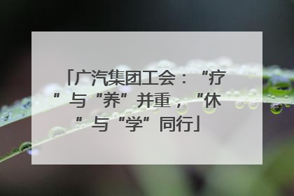 广汽集团工会：“疗”与“养”并重，“休”与“学”同行