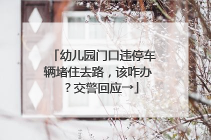 幼儿园门口违停车辆堵住去路，该咋办？交警回应→