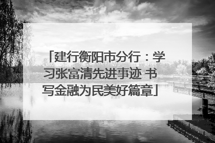 建行衡阳市分行：学习张富清先进事迹 书写金融为民美好篇章