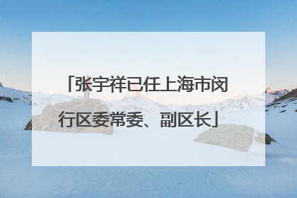 张宇祥已任上海市闵行区委常委、副区长