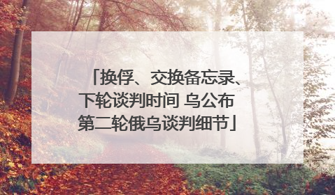 换俘、交换备忘录、下轮谈判时间 乌公布第二轮俄乌谈判细节