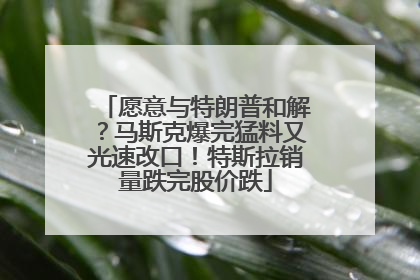 愿意与特朗普和解？马斯克爆完猛料又光速改口！特斯拉销量跌完股价跌