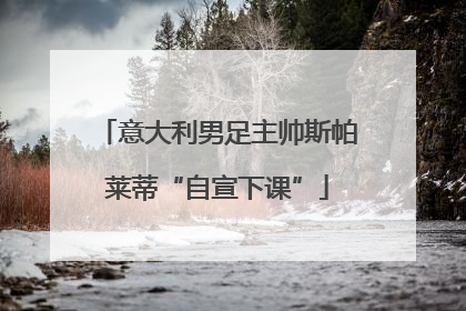 意大利男足主帅斯帕莱蒂“自宣下课”