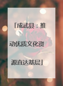 成武县：推动优质文化资源直达基层