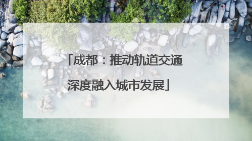 成都：推动轨道交通深度融入城市发展