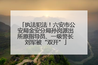 执法犯法！六安市公安局金安分局孙岗派出所原指导员、一级警长刘军被“双开”