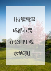 持续高温 成都市民在公园里戏水纳凉