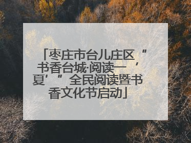 枣庄市台儿庄区“书香台城·阅读一‘夏’”全民阅读暨书香文化节启动