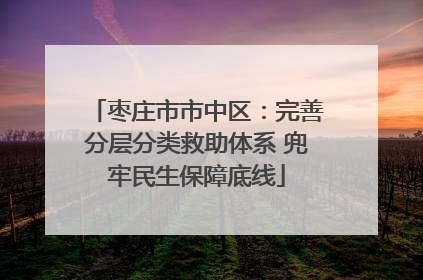 枣庄市市中区：完善分层分类救助体系 兜牢民生保障底线